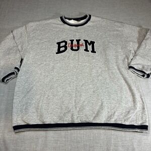 Vintage BUM Equipment Sweatshirt Mens Large XL Gray 90s Embroidered Baggy